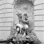 black and white picture of statue