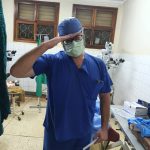 doctor in scrubs